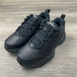 Men's Size 7D Nike Air Monarch IV Triple Black Walking Shoes 415445-001